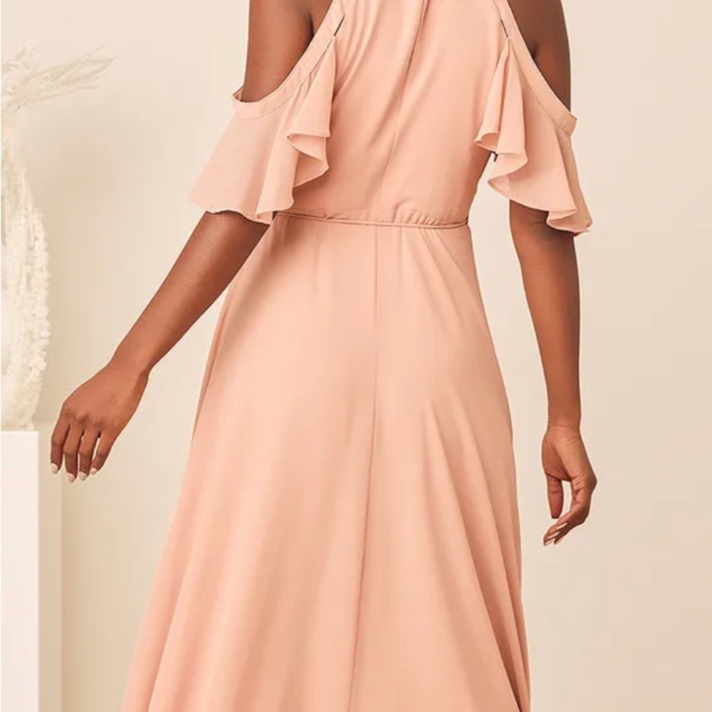 Nwt Lulus Blush Cold Shoulder Maxi Wrap Dress - image 5